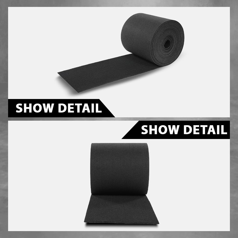G-PLUS 9" x 50ft Boat Trailer Bunk Carpet, Outdoor Ribbed Marine Bunk Carpet Fit for Boat Trailer Runners Black