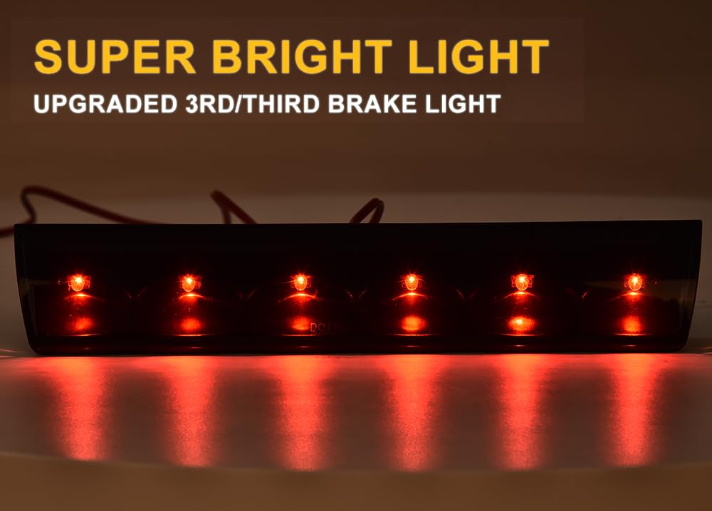 G-PLUS LED LED 3rd Brake Light Compatible with Leer, ARE, Century, Jason and Astro High Mount Stop Parking Lamp Smoke Lens Black Housing