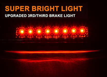 G-PLUS LED 3rd Brake Light Fit Toyota Tacoma 1995-2015,Signal Stop Cargo Third Tail Lamp Clear Lens Black Housing