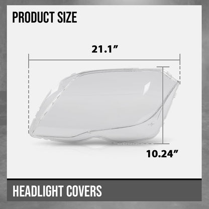 G-PLUS Headlight Lens Cover Compatible with Benz GLK X204 GLK250 GLK280 GLK300 GLK350 2013 2014 2015 Left & Right Front Headlamp Lens Cover Clear