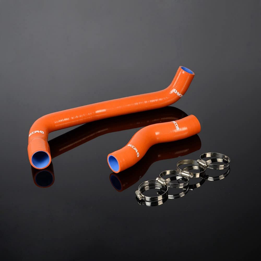 G-PLUS Silicone Radiator Hose Kit Compatible With Skyline GTM R32 ECR32 RB20DET 1989-1993 (Dark Orange)