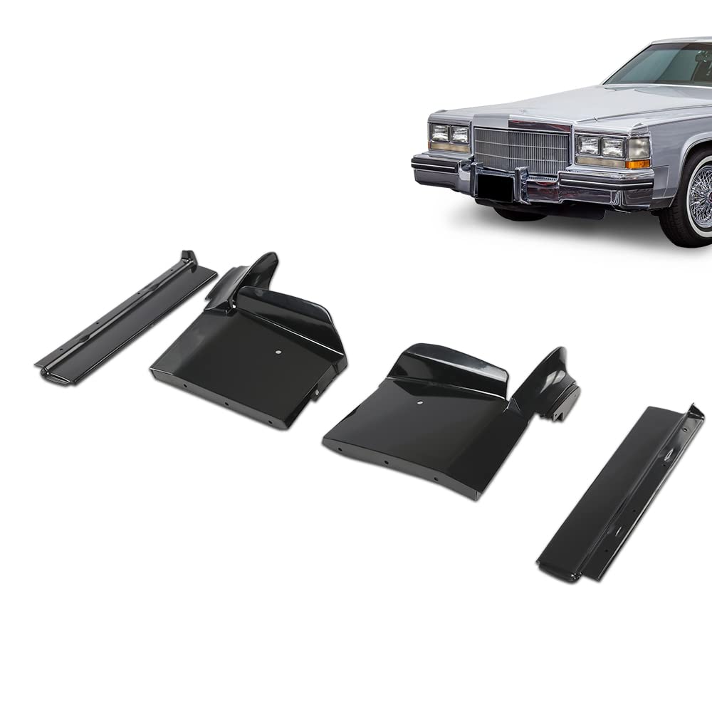 G-PLUS Front Bumper Fillers Set Compatible With 1979-1985 Eldorado 4pcs Black Painted Front Bumper Fillers