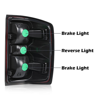 G-PLUS Tail Lights Assembly W/o Bulbs Red Lens Compatible with Chevy Silverado 2014-2019/Fit GMC Sierra 2015-2019 Tail Lamps Brake Lamp Driver Side Luces Traseras Rear Brake Lamps Assembly