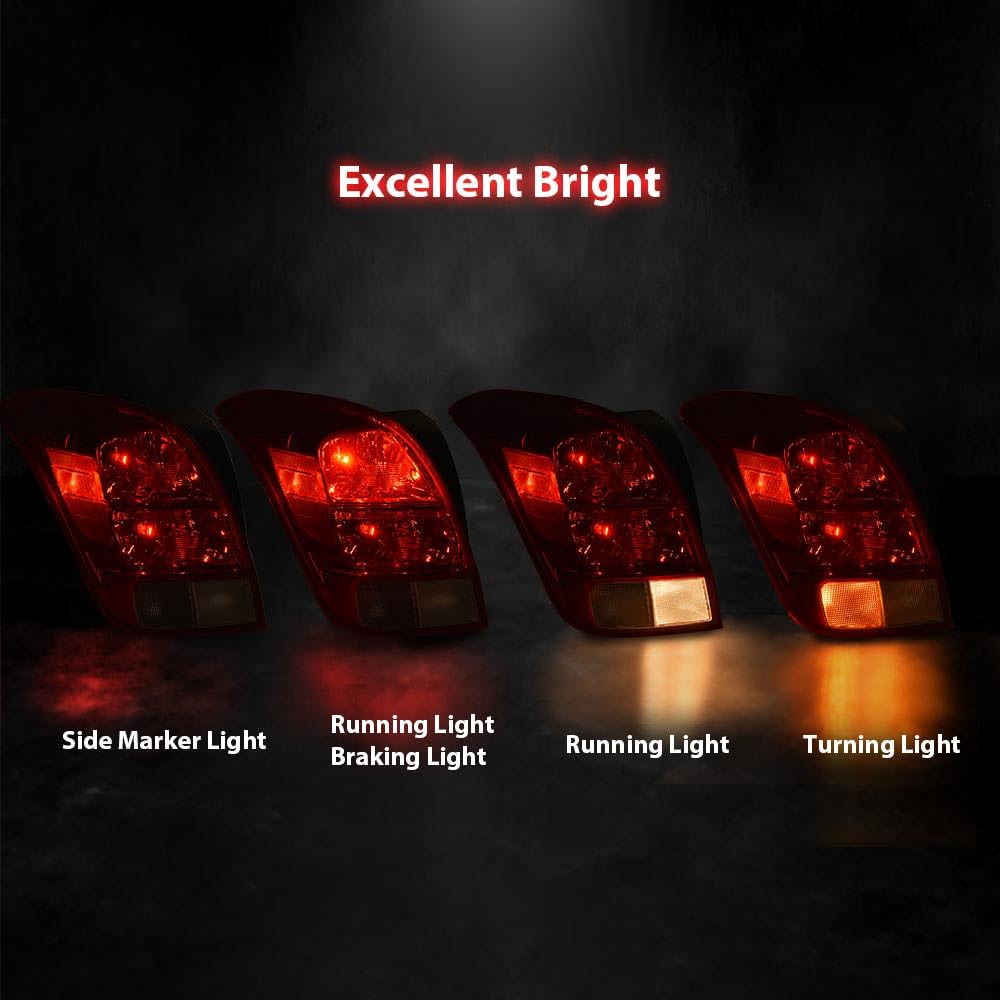 G-PLUS Tail Light Brake Lamp W/Bulbs Compatible with Chevy Trax 2013-2016/LS 2017-2019 GM2800272, 42599449 Red Lens Chrome Housing Left Driver Side Luces Traseras Rear Brake Lamps Assembly
