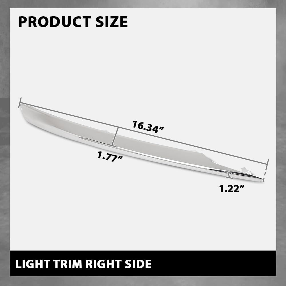 G-PLUS Right Side Driving Light Trim, Chrome Compatible with Lincoln MKC 2015-2019, Passenger Side, EJ7Z15266AA, FO1039173