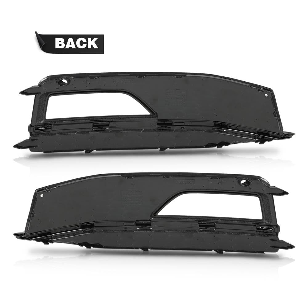 G-PLUS Fog Light Lamp Chrome Cover Bezel Pair Compatible with Audi A4 S-line S4 2013-2015/ Only fit for S-line Bumpers/Not fit Standard Bumpers 8K0807681L, 8K0807681N, 8K0807682L, 8K0807682N Black