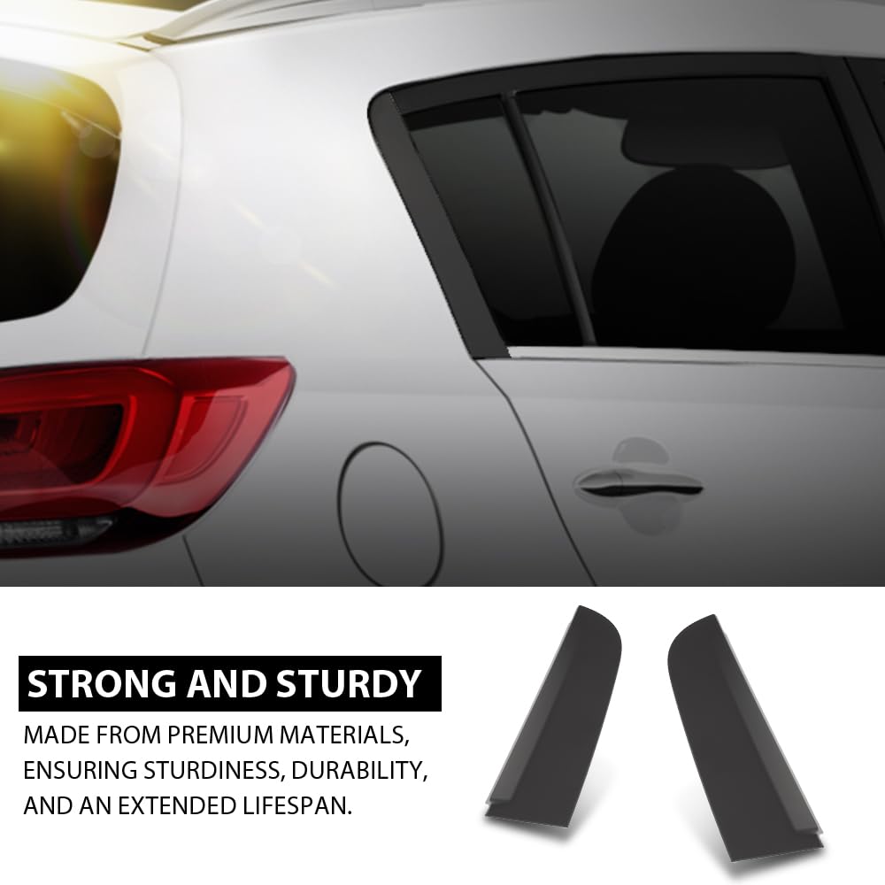 G-PLUS Pair Rear Door C Pillar Molding, Compatible with Kia Sportage 2011-2016, LH Driver & RH Passenger 2PCS, Black, 832703W000, 832803W000, 83270-3W000, 83280-3W000