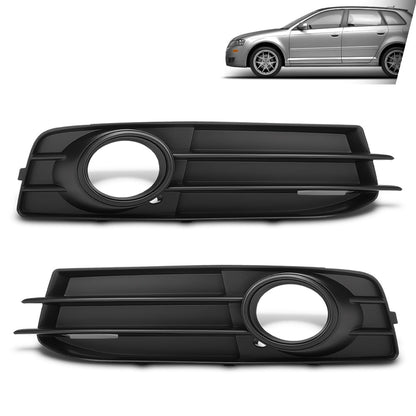 G-PLUS Fog Light Trim Set Driver and Passenger Side Compatible with Audi A3 Base/Quattro Base 2009-2013 Fit Models with Sport Package 8P0 807 681 N ZDE, 8P0 807 682 F ZDE Black