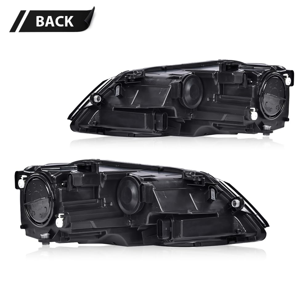 G-PLUS Headlights Headlamps w/Bulbs Left + Right Compatible with Volkswagen Jetta 2011-2018 5C7941005, 5C7941006,Clear Lens Chrome Housing Amber Reflector