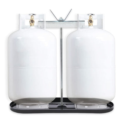 G-PLUS RV Propane Tank Mounting Kit Fit for Rv 20lb 30lb Lp Tanks Camper Travel Trailer Propane Tank Holder Dual RV Propane Tank Black