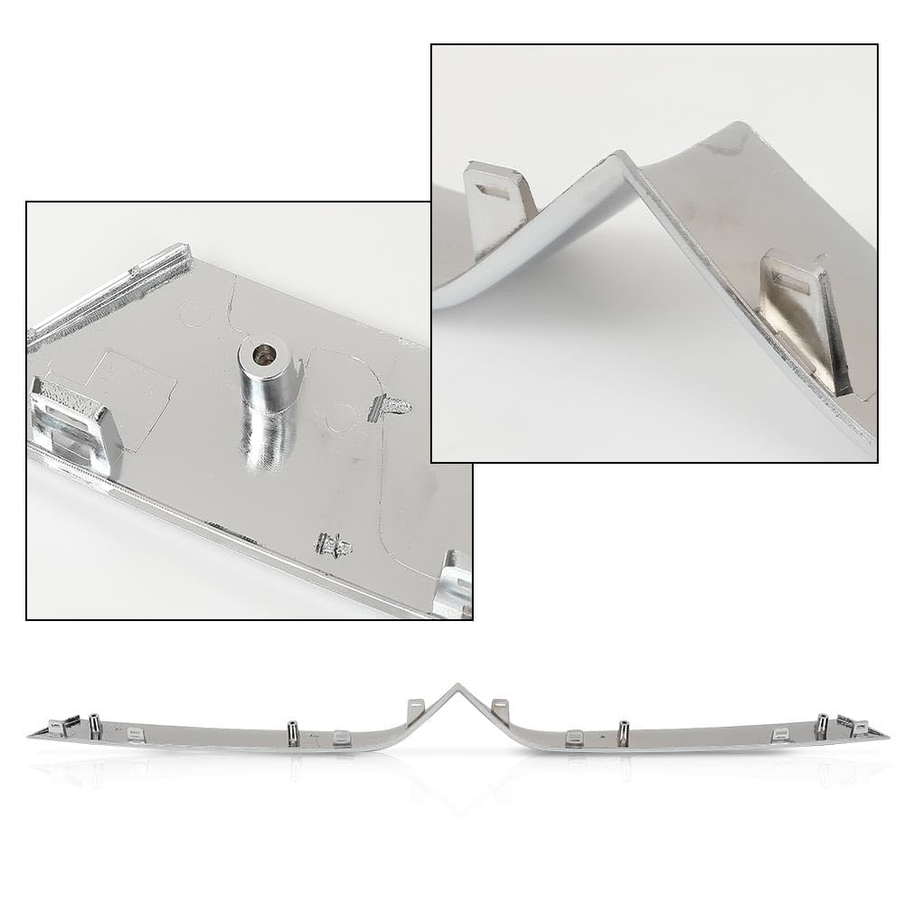 G-PLUS Front Upper Grille Trim Bright Chrome Compatible with Tesla Model X 2016-2020 1047022-00-D, 104702200D Silver ABS