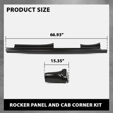 G-PLUS Rocker Panel Cab Corner Kit 4PCS for Chevy Silverado GMC Sierra 2014-2018 Close-up View