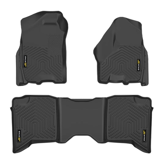 G-PLUS TPE 3PCS Cargo Liners Compatible with 2009-2018 Dodge Ram Crew Cab(NOT Fit Quad Cab & Tradesman),Cargo Liner All Weather Full Cover Protection 1st & 2nd Row Floor Liners Black Accessories Mats