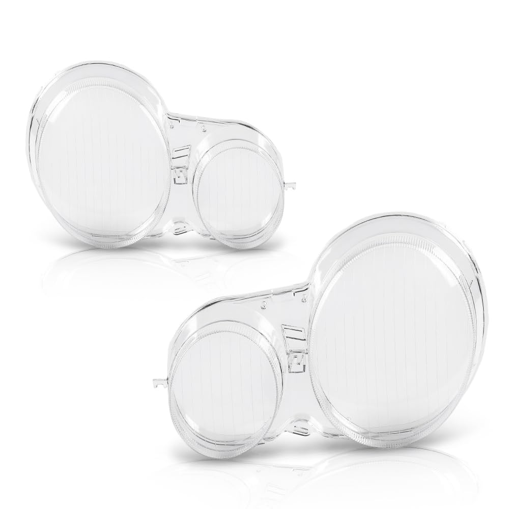 G-PLUS Headlight Lens Cover Compatible with Benz E Class W210 1996-2002 A2108205061, A2108204961 Left & Right Pair Front Headlamp Lens Cover Clear
