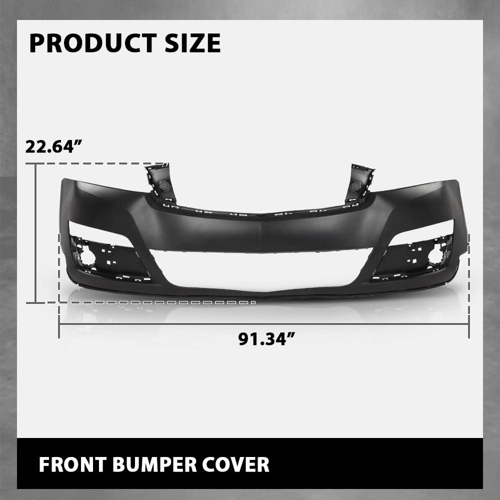 G-PLUS Front Upper Bumper Cover Fascia, Compatible with Chevy Traverse 2013-2017, W/o Parking Aid Sensor Holes, 23328140, GM1014107
