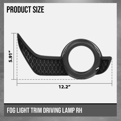 G-PLUS Fog Light Trim Driving Lamp Passenger Right Side RH Hand Compatible with Toyota 4Runner (submodel: SR5 Premium, TRD Off-Road Premium) 2018 2019 2020 5212735100, TO1039173 Black