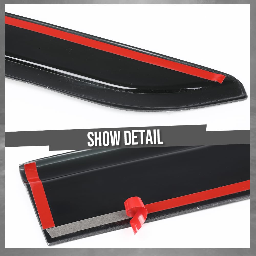 G-PLUS Outside Low Profile Rain Guards 4PCS Compatible with Ford Explorer 2020-2025 Out-Channel Window Vent Wind Deflectors Visors Shades Smoke
