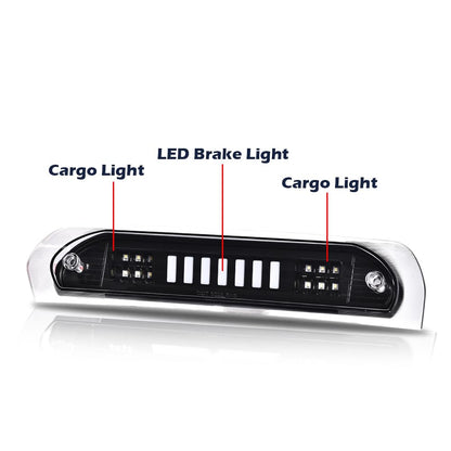 G-PLUS LED Third Brake Light Compatible With 2002-08 Dodge RAM 1500/2003-09 Dodge RAM 2500 3500 3RD LED Bar Brake/Cargo Lamp,Type I (Black Housing Clear Lens)