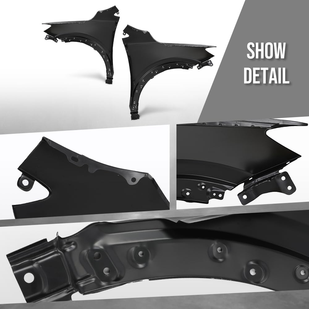 G-PLUS Fenders Pair LH & RH Compatible with Buick Encore GX Preferred 2020-2024 Fit Buick Encore GX (submodel: Avenir, Sport Touring) 2024 42766486, 42766485 Black