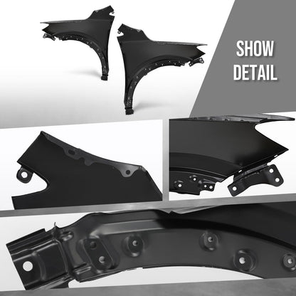 G-PLUS Fenders Pair LH & RH Compatible with Buick Encore GX Preferred 2020-2024 Fit Buick Encore GX (submodel: Avenir, Sport Touring) 2024 42766486, 42766485 Black