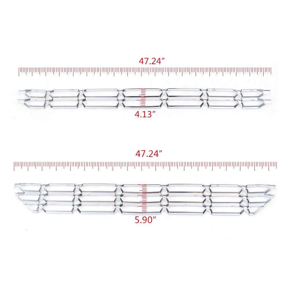G-PLUS Sliver Grille Insert Snap On Compatible with Chevy Silverado 1500 Chrome Grille Kit 2016-2018