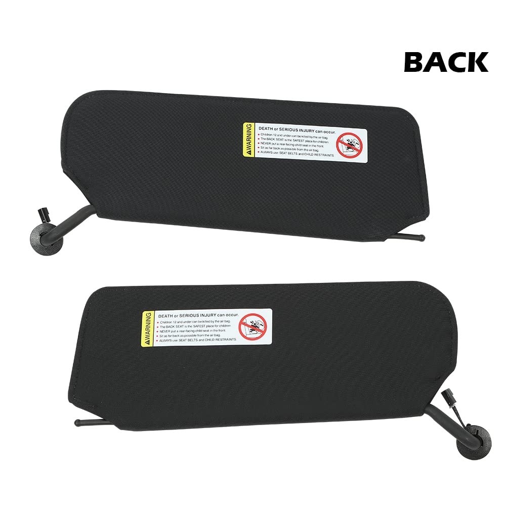 G-PLUS Black Plastic Sun Visor Vanity Mirror Sunvisors Shaded Compatible with Chevy C5 Corvette (8 Cyl, 5.7L) 1997-2004 10442033 10442034 1Pair Sunshading Board