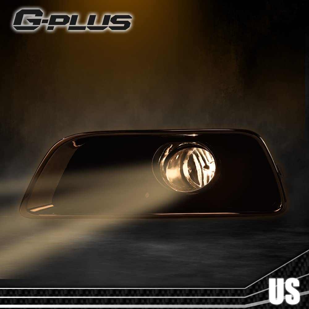 G-PLUS Bumper Fog Lights Pair Compatible With 2013-2015 Chevy Malibu Clear Front Bumper Fog Lights With Switch+Wiring One Pair Front Bumper Driving Fog Lamps GM2592301 GM2593301