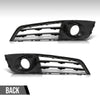 G-PLUS Front Bumper Grille Fog Light Cover Compatible with Audi A8 D4 2011 2012 2013 2014 4H0807679E, 4H0807680E Chrome Black
