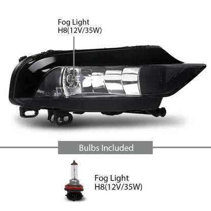 G-PLUS Fog Light Lamp Left Driver & Right Passenger Pair Compatible with Audi A3/ A3 Quattro 2015-2016 AU2592120, AU2593120, 8V0941699E, 8V0941699B, 8V0941700E, 8V0941700B 2PCS Black