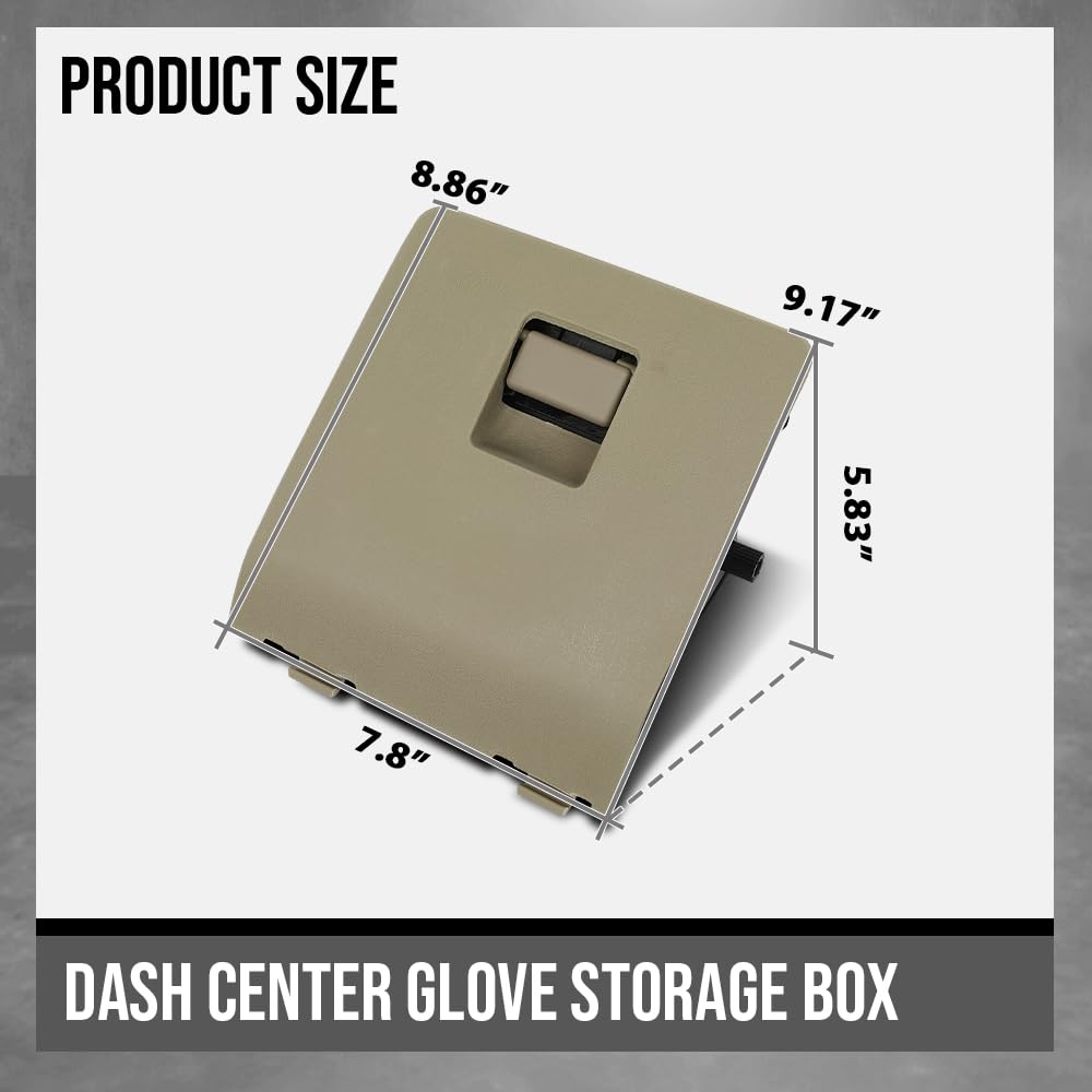G-PLUS Dash Knee Center Glove Storage Box Cubby Compatible with Ford F250 F350 Super Duty 2005-2007 Beige
