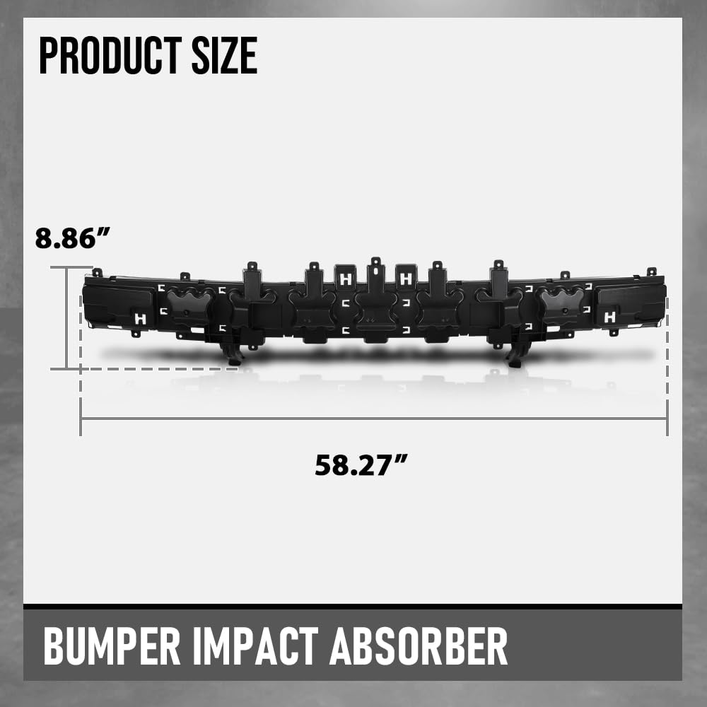 G-PLUS Rear Bumper Impact Absorber Compatible with Ford Mustang 2018-2020 JR3Z17E855B, FO1170152 Black