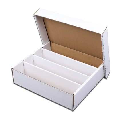 G-PLUS Trading Card Storage Box 3200 Count White Corrugated Cardboard Box Versatile Card Storage Box (Card not included)