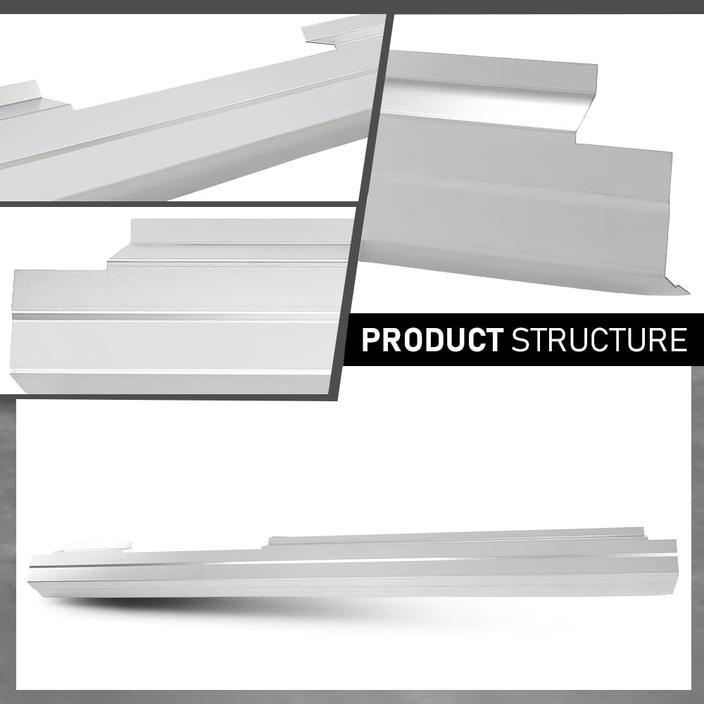G-PLUS Rocker Panels Pair Compatible with Chevy Silverado GMC Sierra Extended Cab All Models 2007-2013