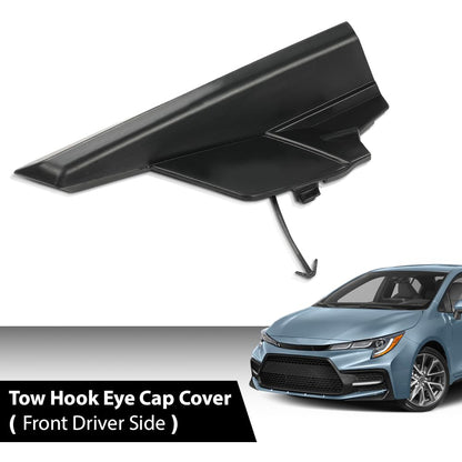 G-PLUS Front Bumper Left Tow Hook Eye Cap Cover Compatible with Toyota Corolla SE/XSE 2020-2021 53128-12070