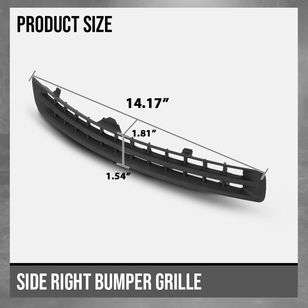 G-PLUS Bumper Face Bar Grilles Front Passenger Right Side Compatible with Volvo XC90 3.2 2007-2014 Fit Volvo XC90 V8 2007-2011 / V8 Sport 2007-2008 30678954, VO1039107 Black