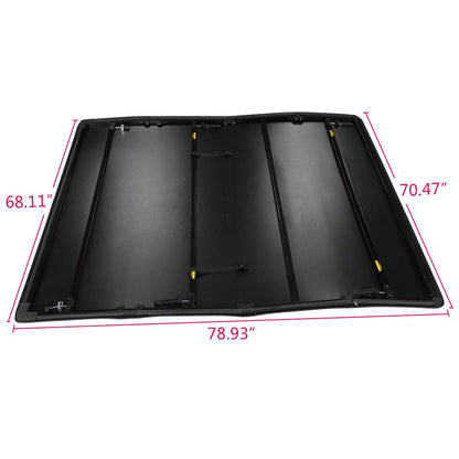 G-PLUS T4 Four-Fold Solid Truck Tonneau Cover Replacement for 2007-2013 Toyota Tundra | 6.5Ft Standard Short Bed | for Fleetside/Styleside Models Only | for Without Bed Rail System