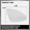 G-PLUS Right Rear View Mirror Glass, Compatible with Porsche Cayenne 2011-2017 with Heat, Passenger Side, 958-731-522-20, 95873152221, 95873152220