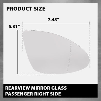 G-PLUS Right Rear View Mirror Glass, Compatible with Porsche Cayenne 2011-2017 with Heat, Passenger Side, 958-731-522-20, 95873152221, 95873152220