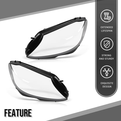 G-PLUS Headlight Lens Cover Compatible with Benz C-Class W205 2019-2020 Left & Right Front Headlamp Lens Cover Clear