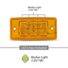G-PLUS LED Front 5pcs Rectangle Cab Lights, Fit Freightliner Century/Columbiaor/Volvo Trucks, Amber Top Roof Running Cab Marker Light, Clearance & Indicator Lamp