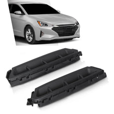 G-PLUS Front Bumper Air Curtain Grille for Hyundai Elantra 2019-2020 Black 2PCS Additional Angle