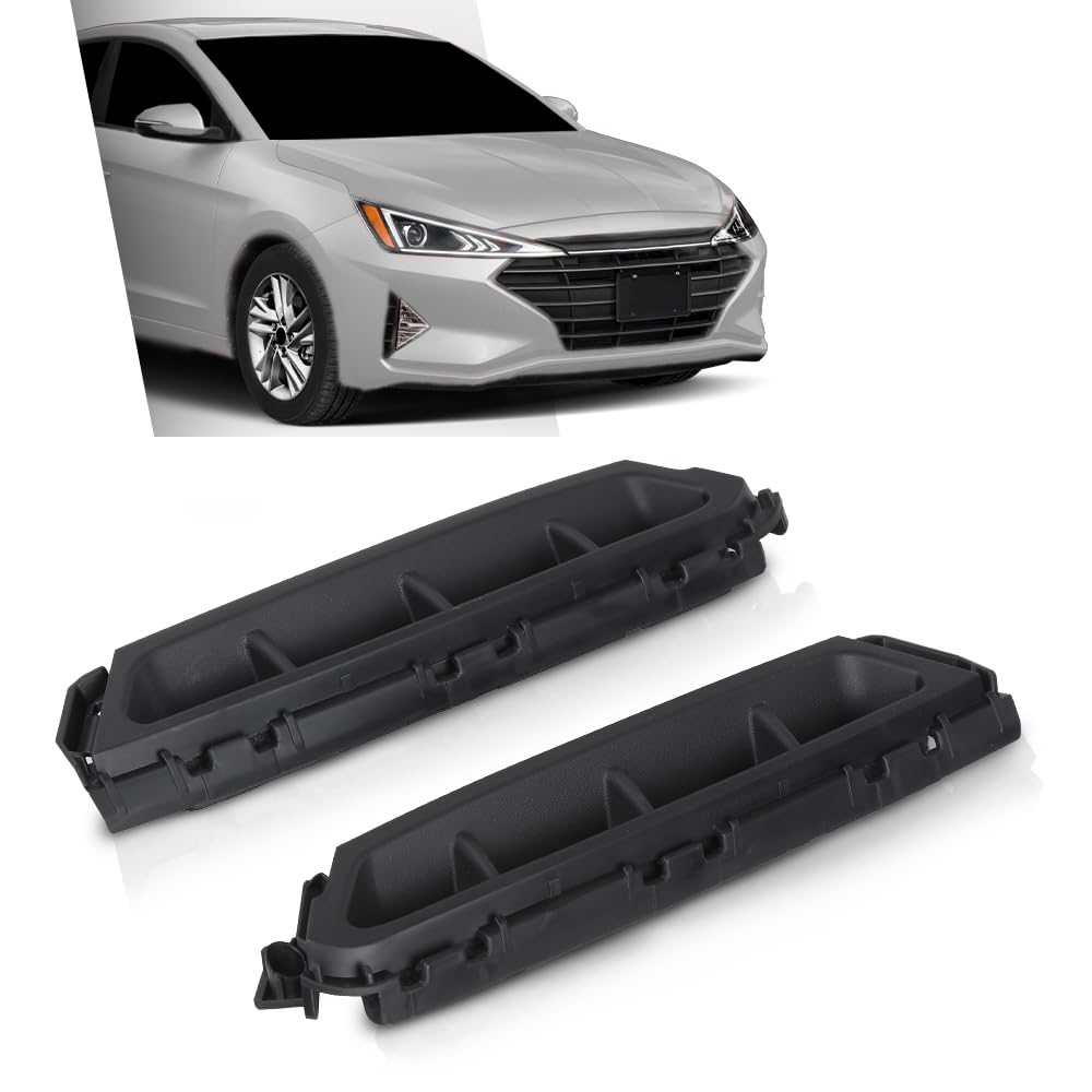 G-PLUS Front Bumper Air Curtain Grille Grill Compatible with Hyundai Elantra 2019-2020 86562F2AA0, 86561F2AA0 ‎Black Left & Right Pair