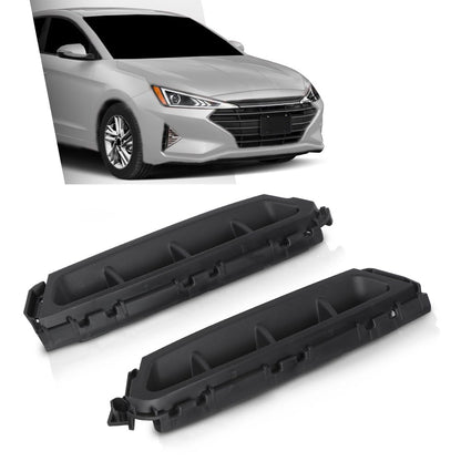 G-PLUS Front Bumper Air Curtain Grille Grill Compatible with Hyundai Elantra 2019-2020 86562F2AA0, 86561F2AA0 ‎Black Left & Right Pair
