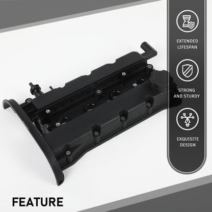 G-PLUS Engine Valve Cover w/Gasket & Cap Compatible with Chevy Aveo 2004 2005 L4 1.6L 96473698