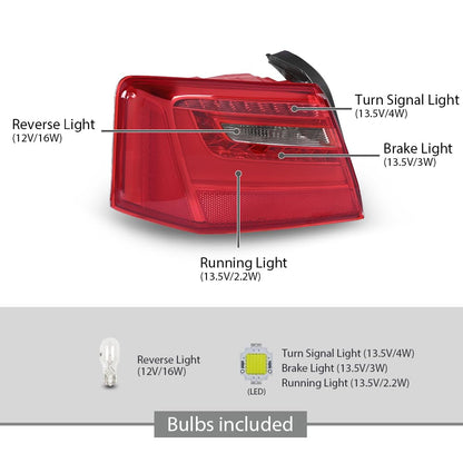 G-PLUS LED Tail Light Assembly Rear Brake Lamp Left Compatible with Audi A6 C7 2012-2016,Not Fit for S Line/TDI / S6 Model 4G5945093A Luces Traseras Faros Traseros