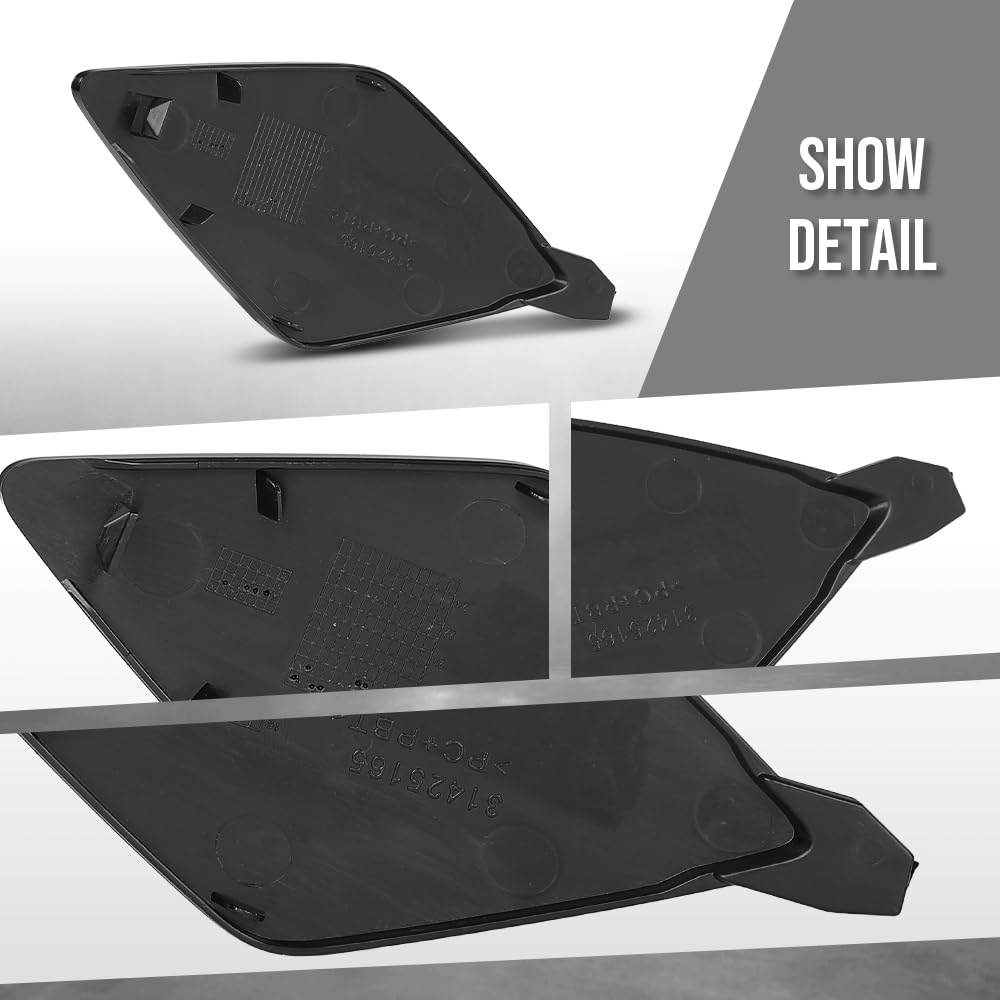 G-PLUS Front Right Bumper Tow Hook Cover Compatible with Volvo XC60 2018 2019 2020 2021 39846406 Glossy Black