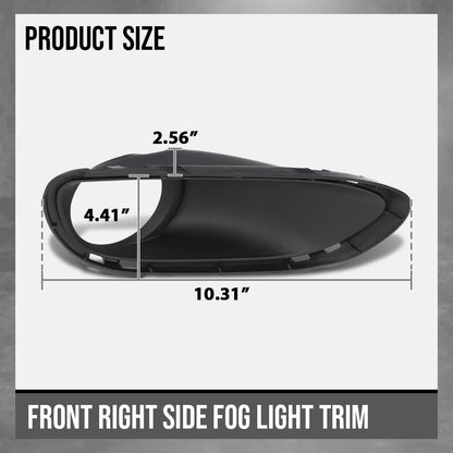 G-PLUS Fog Light Trim Driving Lamp Front Passenger Right Side Hand Compatible with Porsche Cayenne Turbo 2011 2012 2013 2014, Fit Porsche Cayenne Turbo S 2013-2014 95850509400, PO1039105 Black