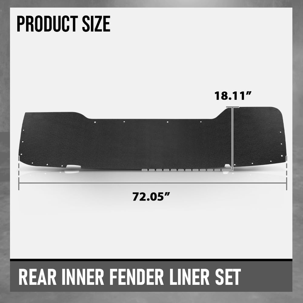 G-PLUS Rear Dually Left Right Bed Inner Fender Liner Set Compatible with Ford F350 Super Duty 1999-2010 (dually DRW) Black