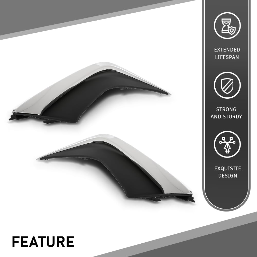 G-PLUS Bumper Trims Front LH&RH Pair Fit LX ES250 F Sport 2023-2024, Fit Model Without F Sport Package 5310506010, 5310606010, LX1039128, LX1038128 Chrome and Black