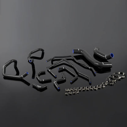 G-PLUS Silicone Radiator Coolant Tube Hose Kit Clamps Compatible With Subaru Impreza WRX MK10 GRB/GH 2008 2009 2010 2011 Black